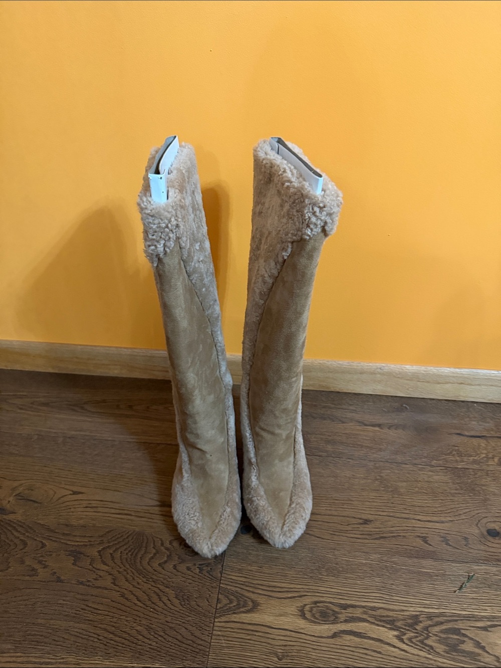 UGG Tall Shearling-Trim Over-the-Knee Boots - Beige for fashion